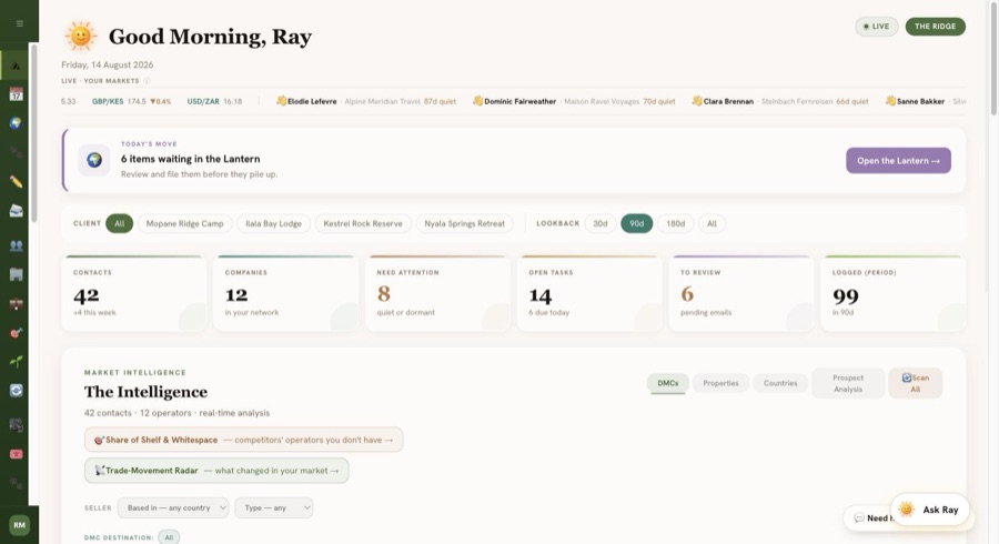 The Ridge — the web dashboard